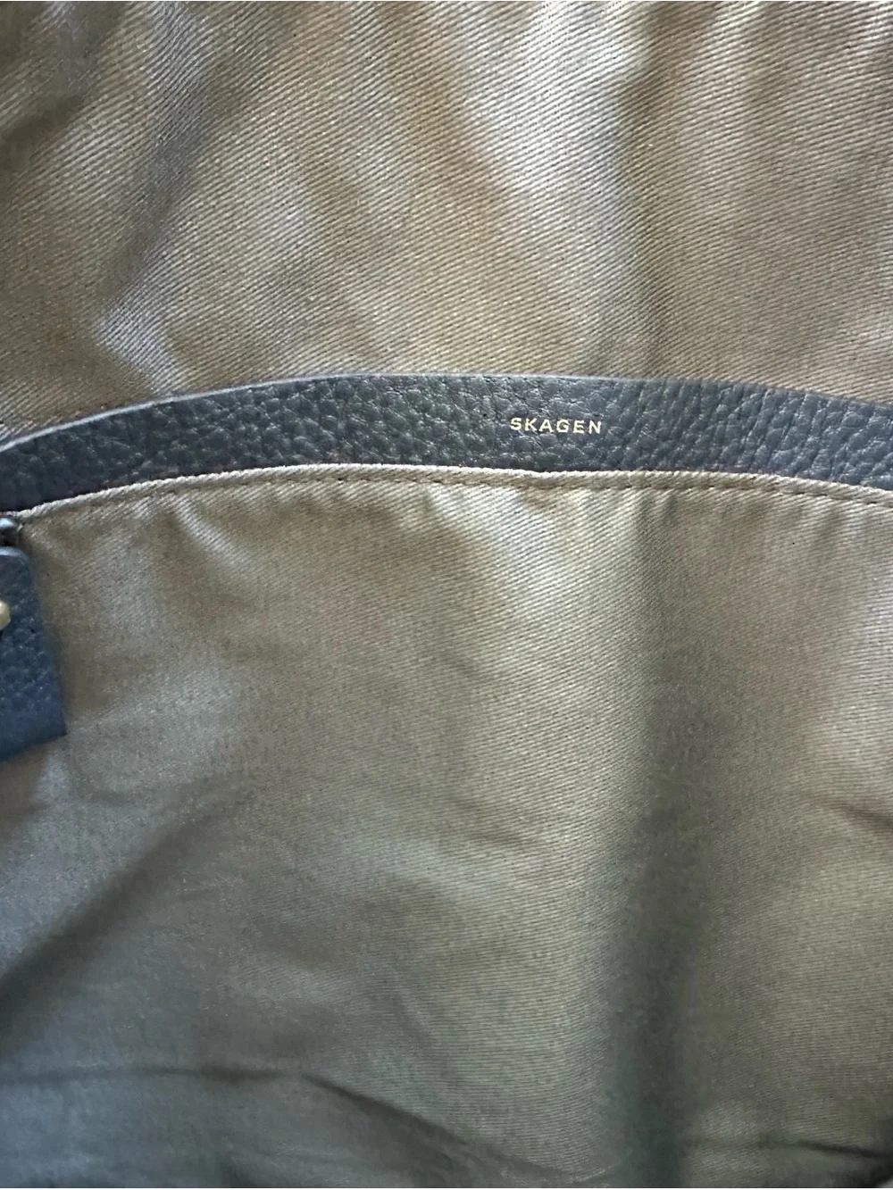 Skagen Navy Blue Leather Shoulder Tote